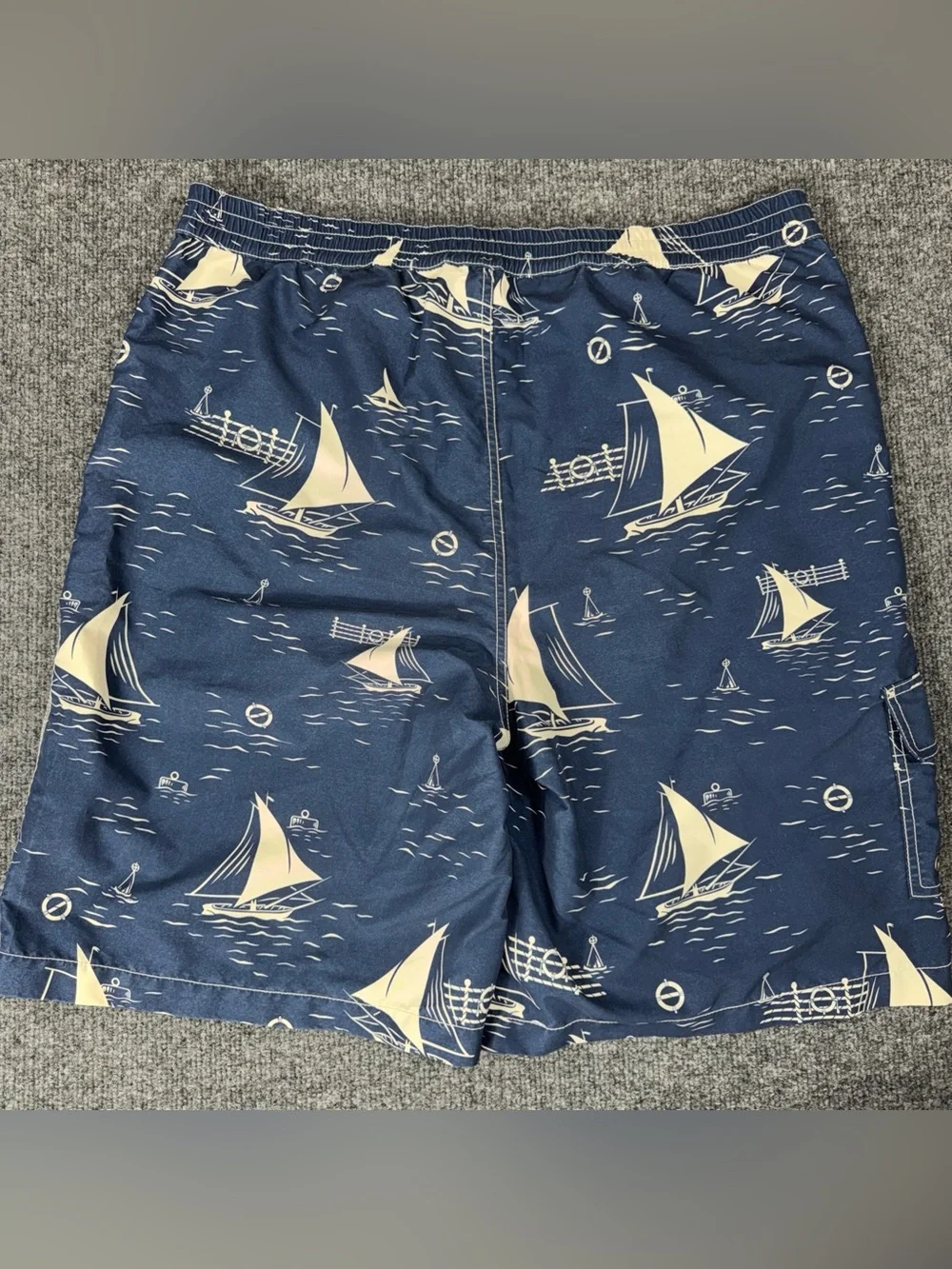 Polo Ralph Lauren Nautical Swim Trunks Men’s XL Sailboat Navy White